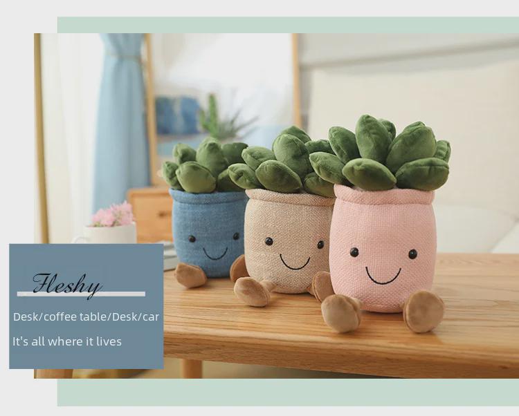 Creative Plush Tulip Succulent Ornaments – Fun Simulated Potted Decor for Home, Study, or Living Room