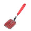 Metal Mesh Scrubber with Handle Stainless Steel Pot Cleaner Silicone Grip Ergonomic Cast Iron