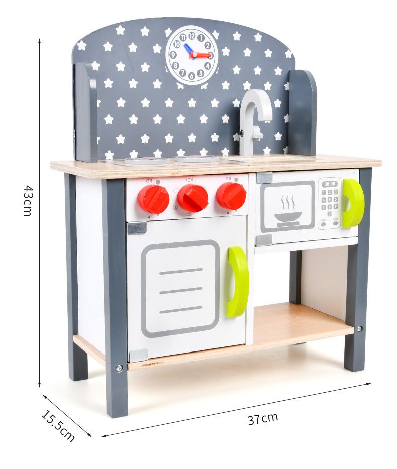BABIBO Wooden Kitchen Toy Stove For Boys And Girls Children Wooden Play-Cutting Mini Cooking Baby Kitchenware Set