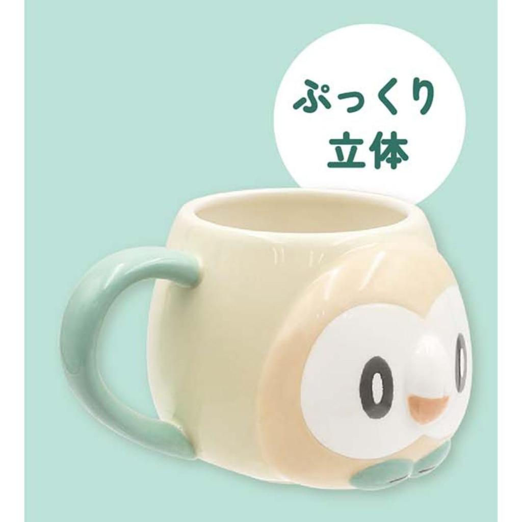 Marimo Craft Face W115 x H80 x PokéPeace Mug, Pokémon, Rowlet, D85mm, PKP-196