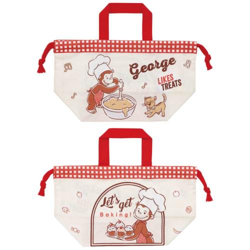 Skater Children's Lunch Box Drawstring Bag Curious George 23 Made In Japan KB7-A