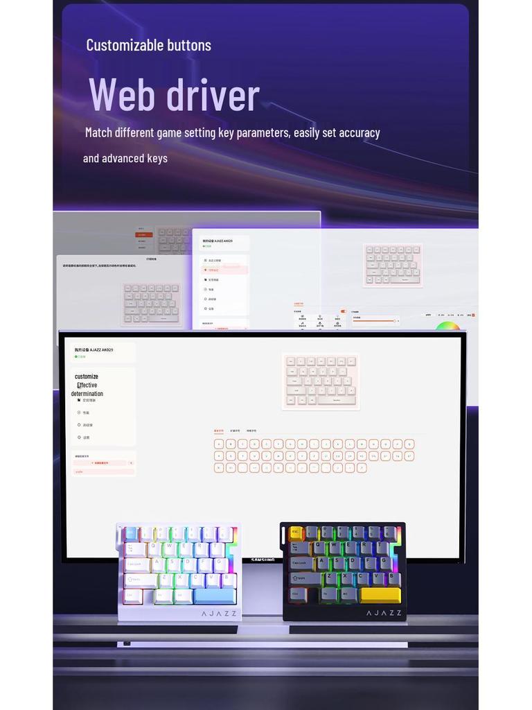 Ajazz AK029 One-Handed Gaming Keyboard, Magnetic Rice Shaft, Hi-Fi, 29 Keys, RGB, Customizable, Hot-Swappable