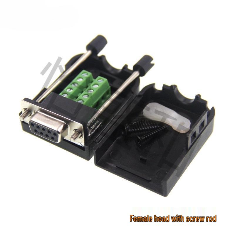 DB9 Male-Female Solderless Serial Port Adapter with RS232 COM Terminal Plug 485 and Shell