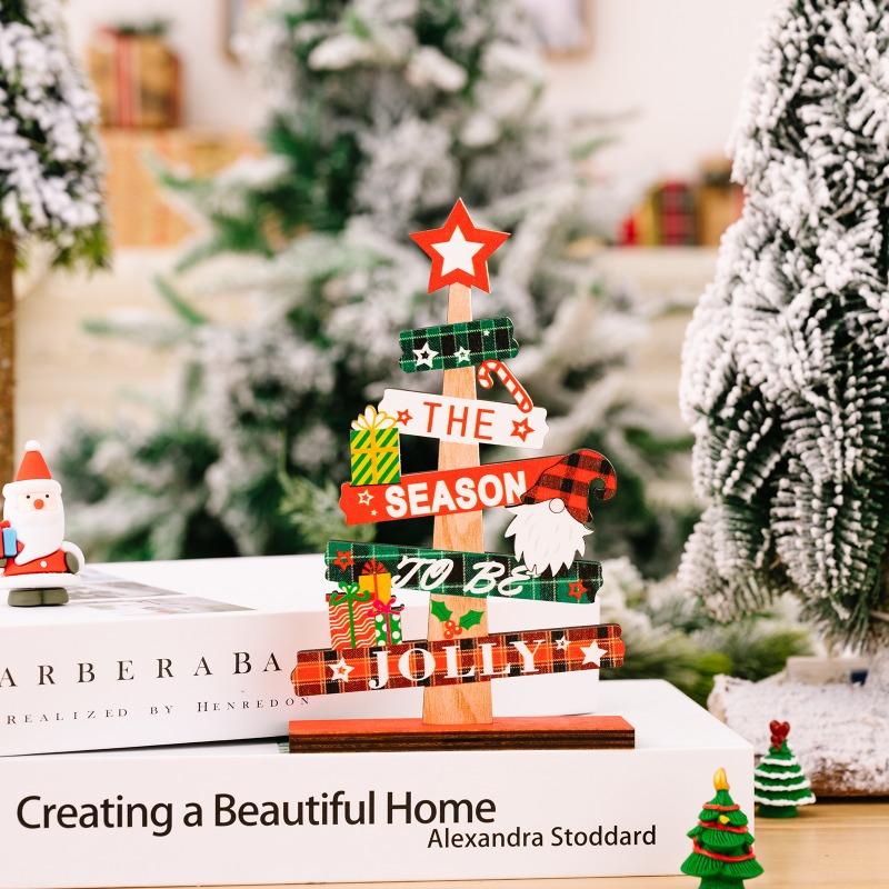 Wooden Christmas Ornaments Christmas Tree Ornaments Wooden Ornaments Creative Alphabet Tree Table Top Ornaments