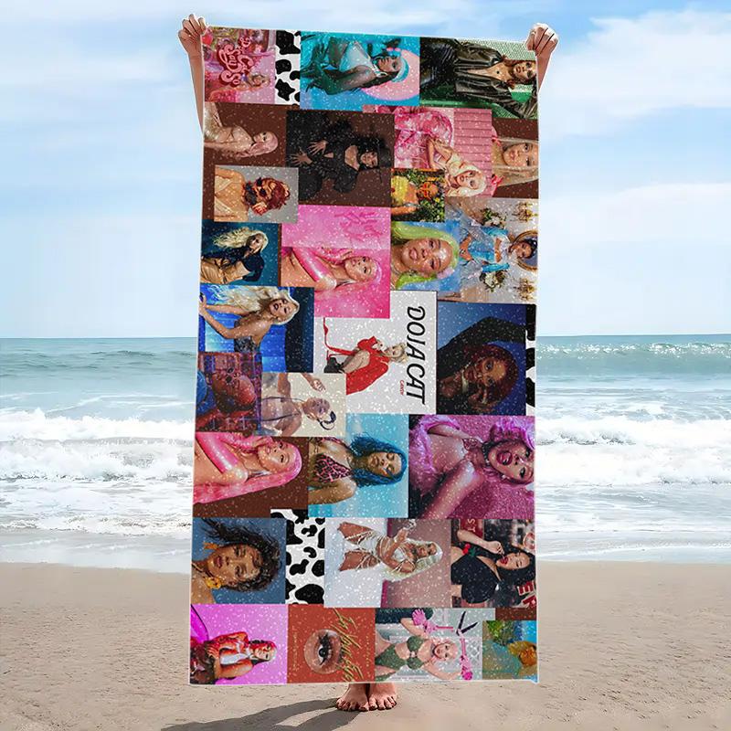 Doja Cat Print Beach Towel, Large Soft Quick Dry Towel for Beach Camping Swimming
