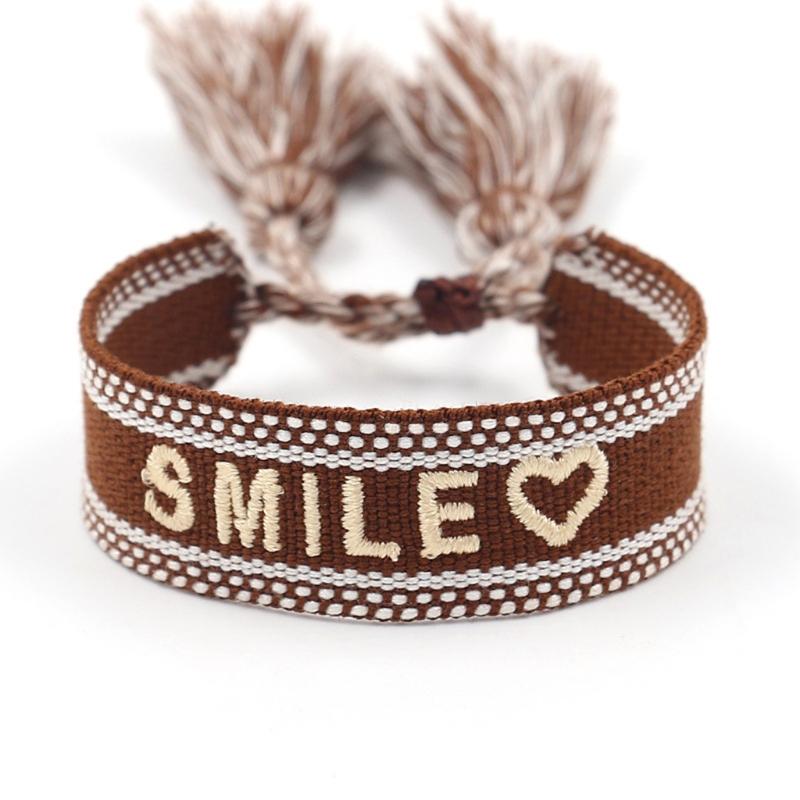 Love Pattern Woven Bracelet Bohemian Adjustable Handmade Tassel Rope Bohemian Bracelet Ladies Girls Bracelets Jewelry