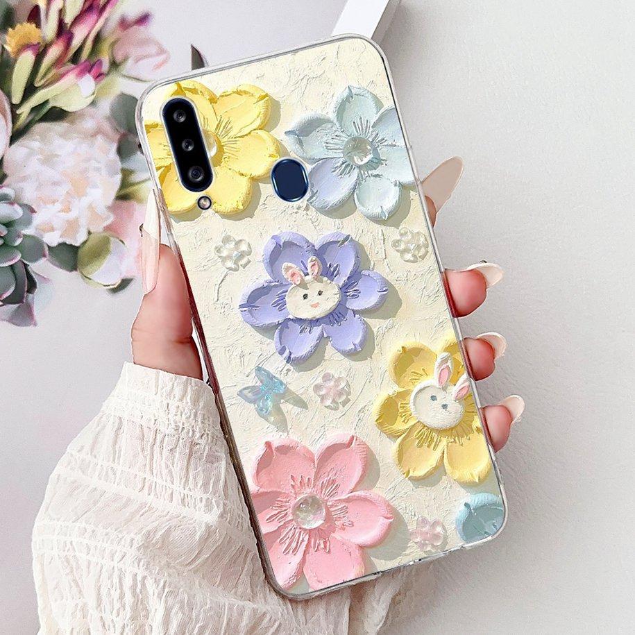 Case For Samsung Galaxy A20 A20e A20s Cover Fashion Flower Butterfly Soft Silicone Clear Bumper For Samsung A30 A 30 A 20 Covers