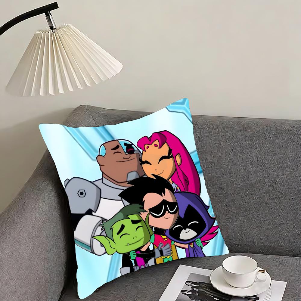 

TTeen TitansS GGo Cartoon Cushion Cover Pillowcase Ultra Soft Skin Friendly Fabric Cloud Like Comfort Concealed Zipper 30x30cm