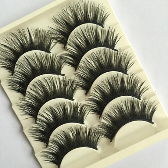 5 Pairs Beauty Long Thick Eye Lashes False Fake Cross Eyelashes Makeup Tool