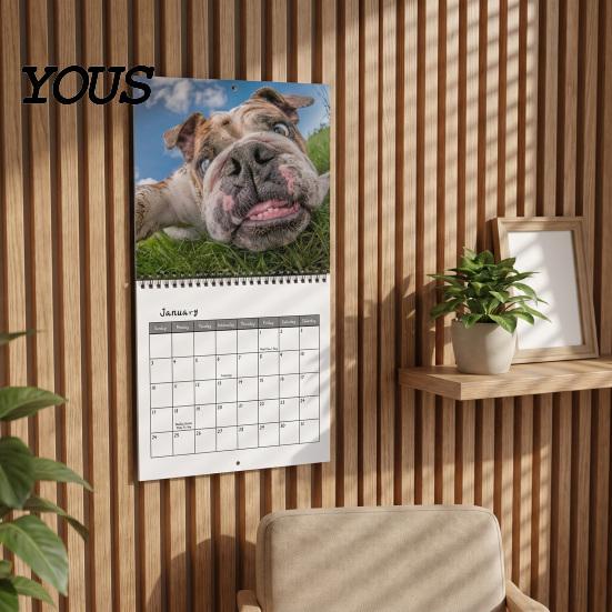 Monthly Schedule Planner 2027 Ugly Animal Selfies Wall Calendar, Funny Farm Photography for Home Practical Family Office Decoration, 12 Month Hanging