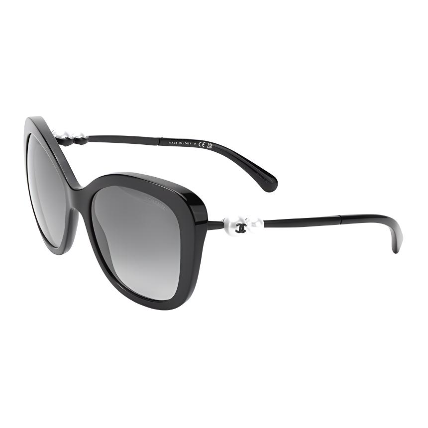

Chanel Pearl Arm Square Metal Sunglasses Women sunglasses Black CH5339H-C501/S6 Black, Europe Version CH5339H