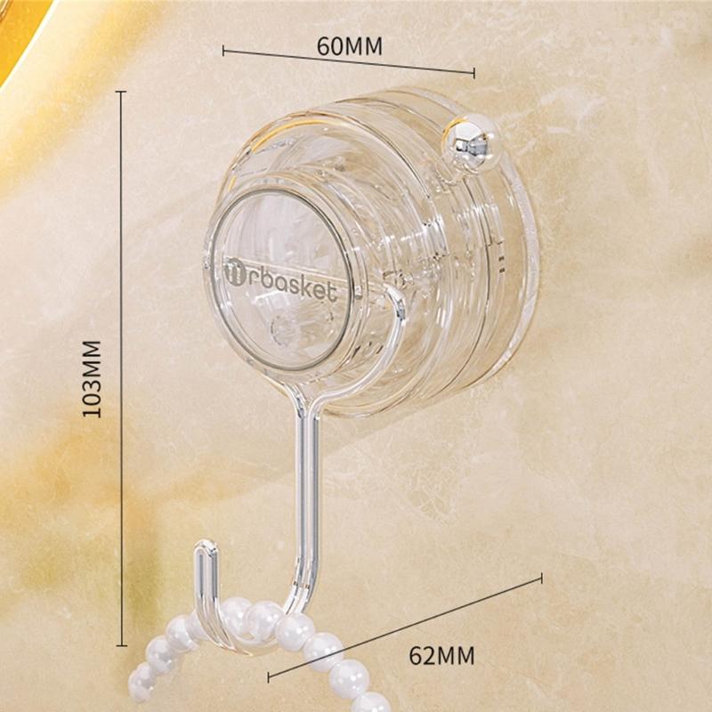 Set of 2 Suction Cup Hook Clip Multifunctional Clear Holders for Home and Supermarket Daily Casual Use Organization