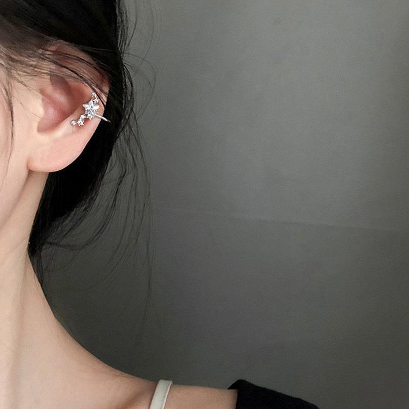 Korean Style Irregular Shiny Gear Ear Cuff, No Piercing Needed, Versatile and Chic for Autumn