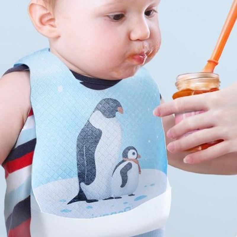 10Pcs Disposable Feeding Bib Cotton Bib for Toddlers Newborns Cotton Drooling Apron Baby Burp Cloths Feeding Bib