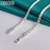 925 Sterling Silver 4mm Bamboo Chain Necklace Gift Fashion Jewelry