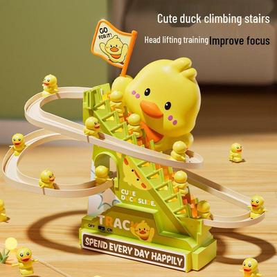 Children's Electric Climbing Duck Track: Interactive Light & Music Toy