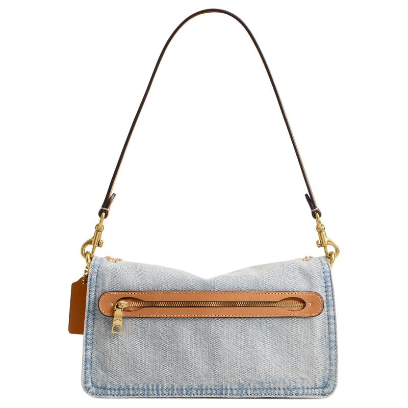 Coach Tabby 26 Crystal Denim Fabric Crossbody Shoulder Bag Medium Women's Silver
