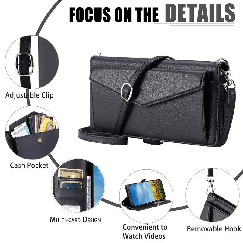 Wallet Case For Samsung Galaxy A17 A37 A57 A06 A16 A26 A36 A56 A15 A35 A55 A14 A34 A54 A13 A33 A53 A52 A72 Lanyard Leather Cover