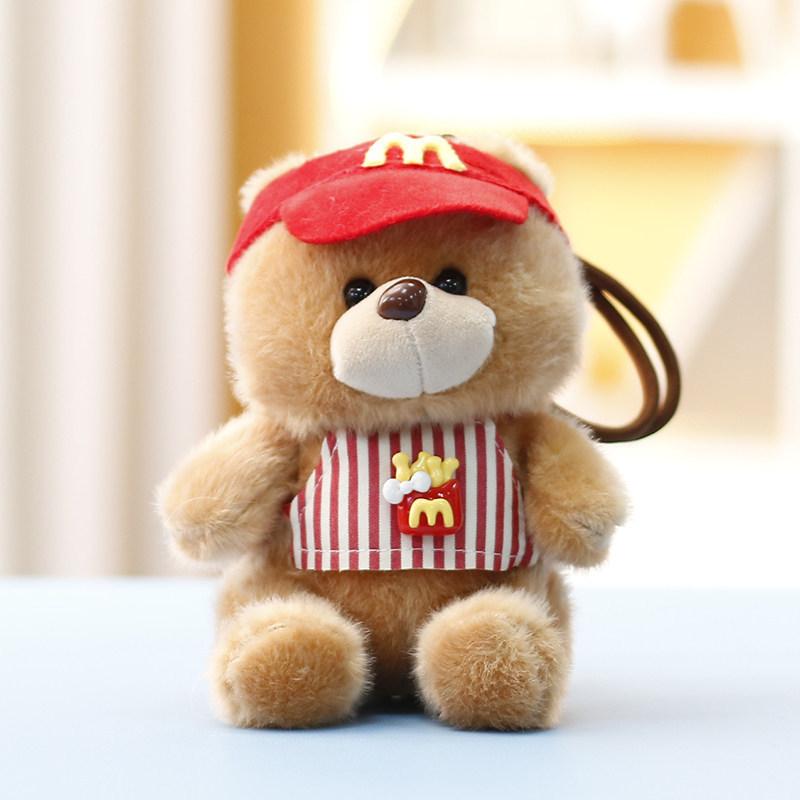 Plush Bear Backpack Charm With Cute Embroidered Details For Girls