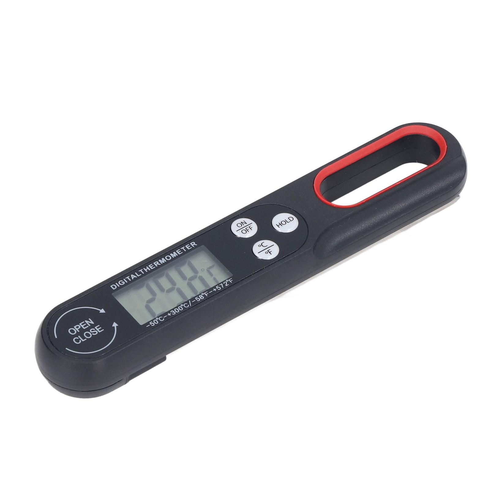 Digital Food Thermometer ly Read Accurate Foldable Food BBQ Grill Cooking Temperature Meter with Battery