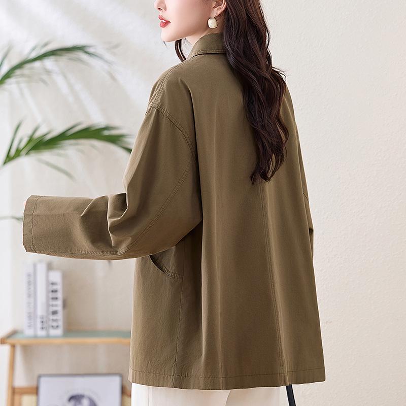 

Turn-Down Collar Coat M хаки