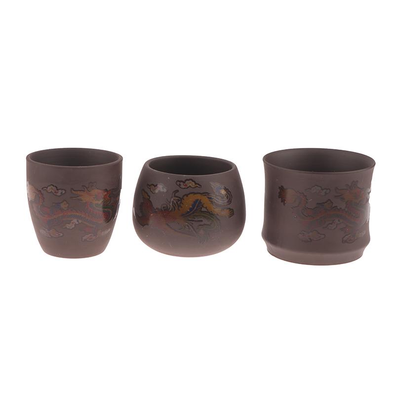 Drache Phönix Teetasse Chinesischer Stil Farbwechsel Lila Ton Teetasse Verbrühschutz Teebereiter Teeschale Trinkgeschirr Teeset