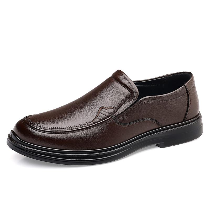 

Leather shoes men s autumn cowhide business casual leather shoes one pedal father shoes middle-aged and elderly father shoes 44