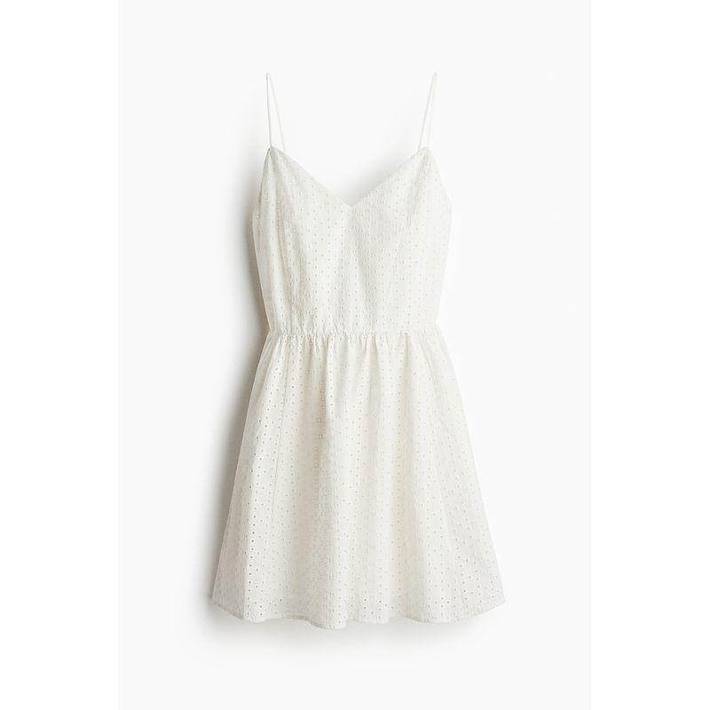 

HM Women s Clothing Gold Style Dress 2025 Summer New Arrival Cut Out Embroidered Strap Dress 1289969