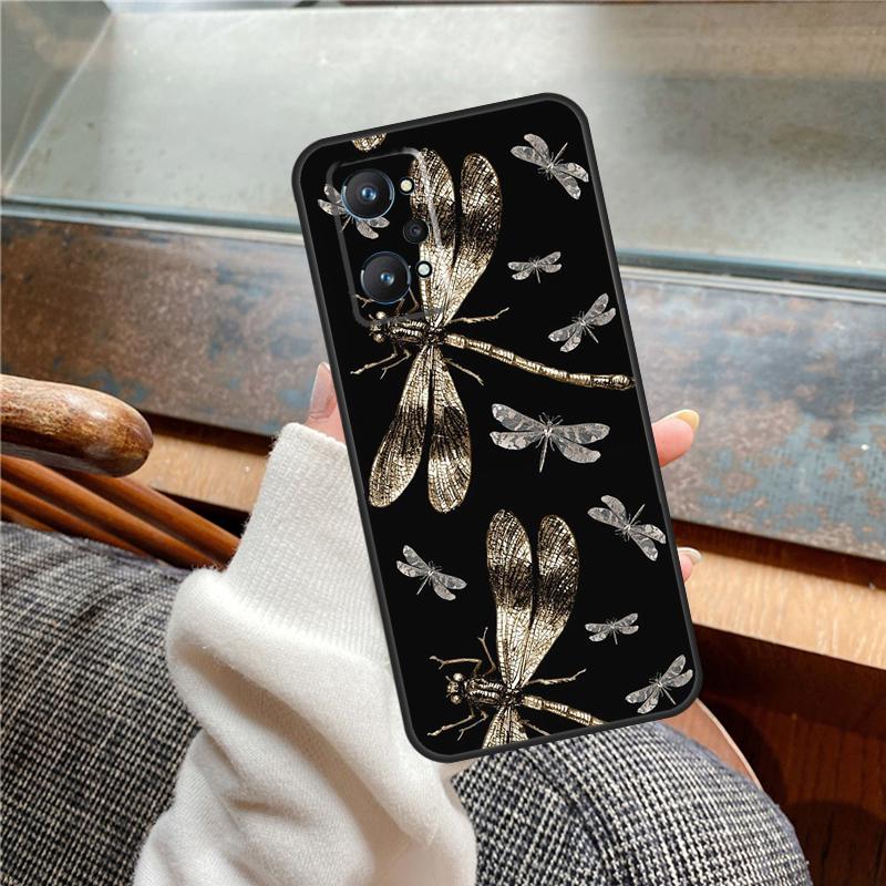 Luxury Dragonfly Case For Realme 11 12 13 14 Pro Plus C53 C55 C51 C25 C63 C61 C65 C67 C71 C75 GT6 GT7 15 Pro