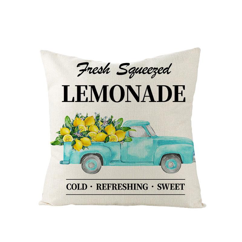 Nordic Summer Lemon Sunflower Polyester Cushion Cover Office Sofa Cushion Cover Home