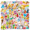 100 Small Size 4Cm Animal Food Small Fresh Cartoon Graffiti Sticker Diy Luggage Mobile Phone Case Sticker