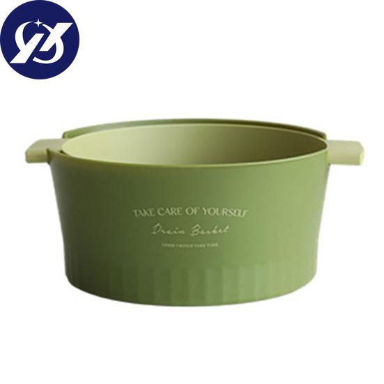 Drain Colander Chic Smooth Edges Plastic Drain Colander Wear-resistance Double-Layer Drain Basket Strainer Bowl Household Supplies