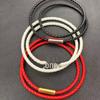 Customizable Birth Year Leather Rope Bracelet with Logo, Handmade Woven Double-Circle Design, Engraved Magnetic Buckle.