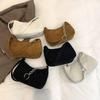 1Pcs  Underarm Bag Solid Color Simple Corduroy Bag Women'S Spring/Summer  Western Style Shoulder Small Square Bag