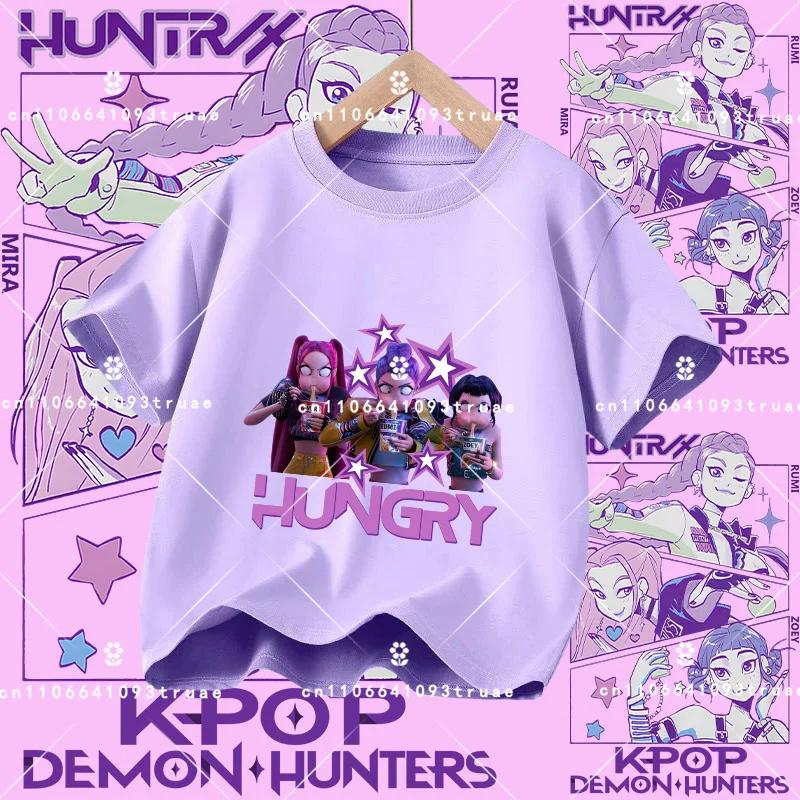 Summer KPop Demon Hunters Kids Girls Boys T-shirt Children's Clothing T Shirt Casual O-Neck Short Sleeve Tops