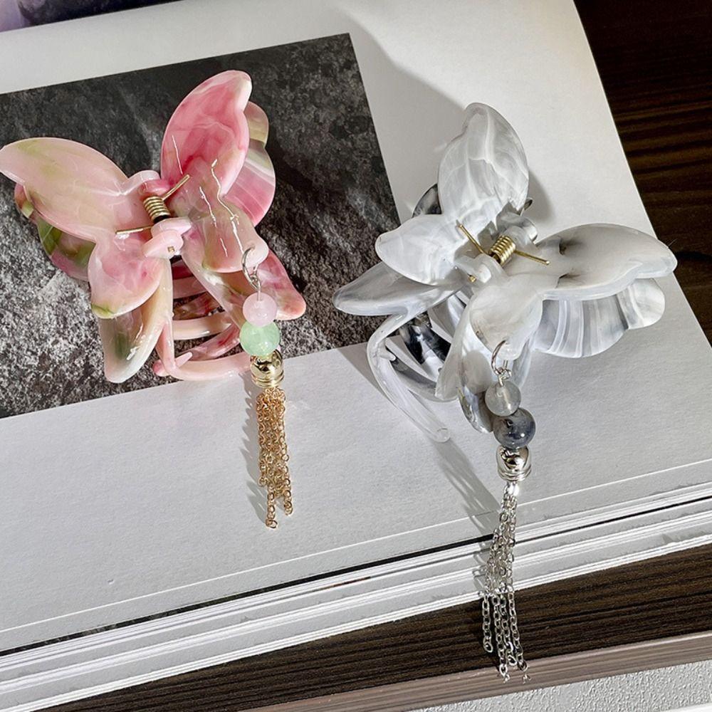 

Elf Butterfly Hair Crab Clip Acetate Sweet Shark Clip Luxury Acetic Acid Hair Claw Female style2