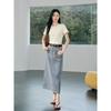 Jiuzi Annacau Elegant Flower Beaded Round Neck T-Shirt