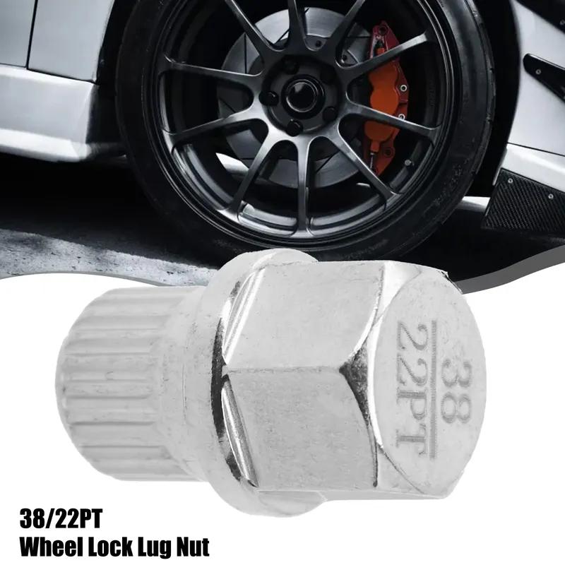 Wheel Lock Lug Nut 20x28mm 38/22PT Anti-theft Tire Screw New Replace Silver Tone Car Accessories Car Anti Theft