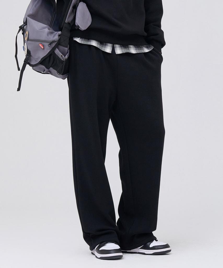 CHASECULT Unisex Mink Fleece-Lined Wide Pants - Black