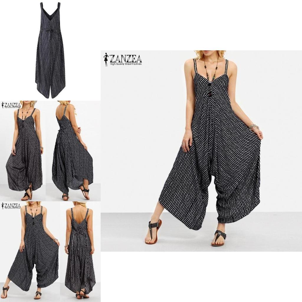 Tuta Lunga Nera Lussuosa da Donna Tuta Sexy Senza Spalline Casual a Righe Larga