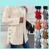 Cozy Womens Hooded Fleece Cardigan With 3d Pattern For Casual Winter Wear