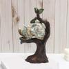 Couple Owl Decorative Statue Sculpture Water Transfer Owl Perching On Branch Desktop Resins Ornament for Animal Lover