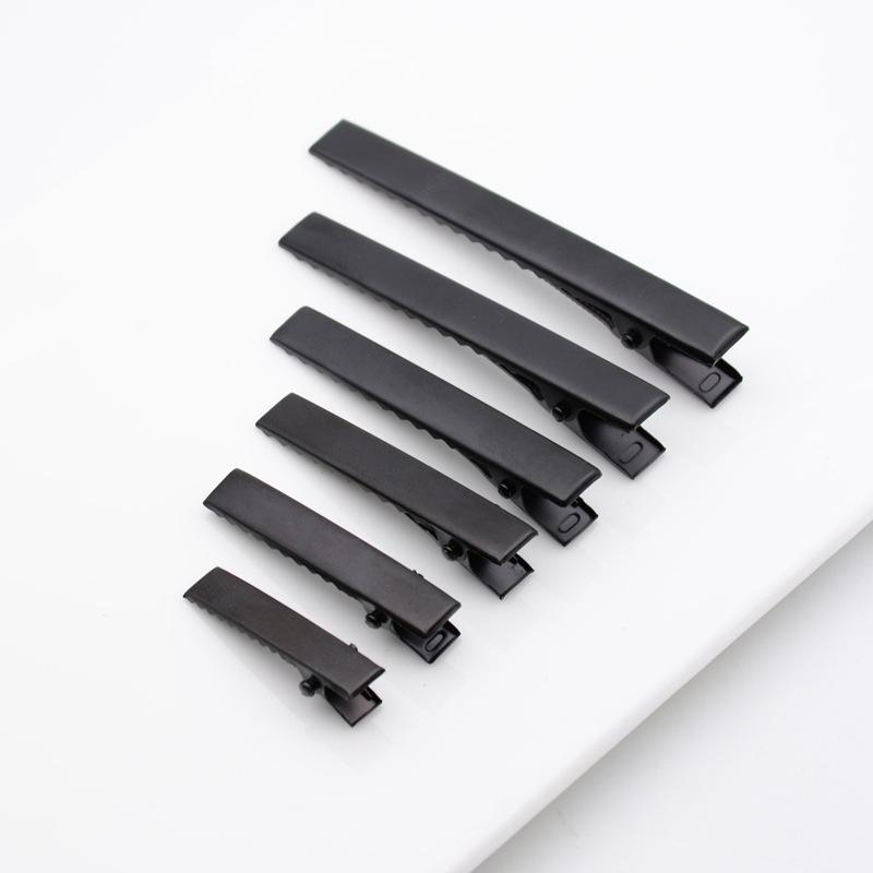 DIY Black Metal Duckbill Hair Clip: Thickened Square Base, Multiple Specifications