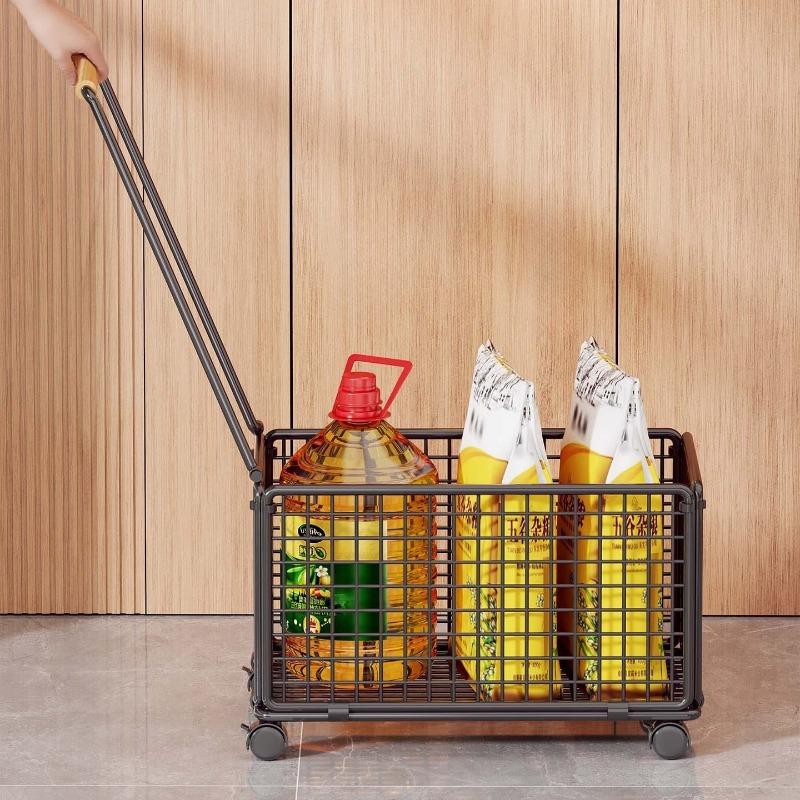 Movable Storage Basket Iron Organizer Baskets Luxury Large Toys Clothes Organizers Cart Multipurpose Kitchen Organizing Carts