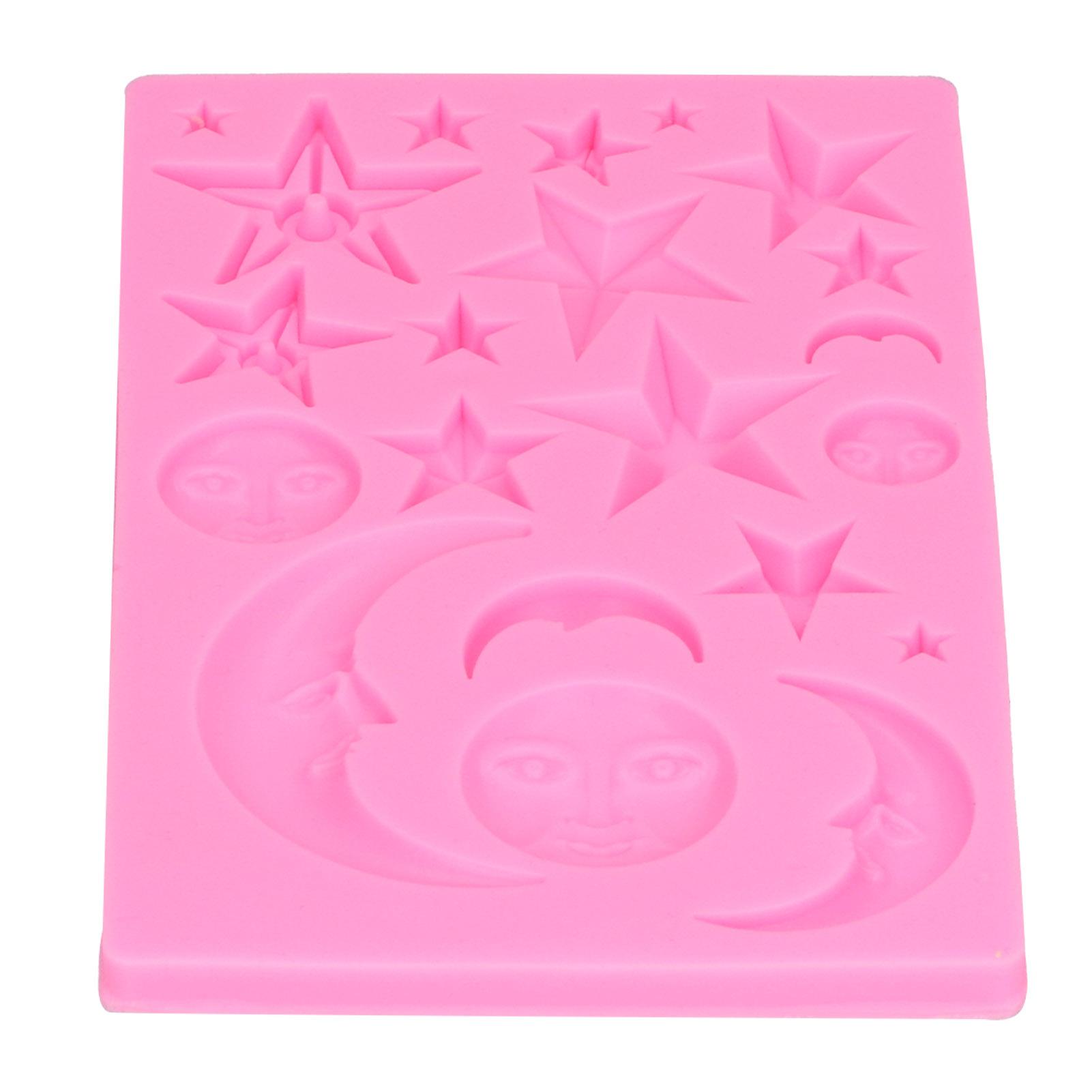 

Форма для печенья Звезда Луна Лицо Силиконовая форма DIY Форма для шоколадного торта Инструмент для выпечки для домашней пекарниРозовый