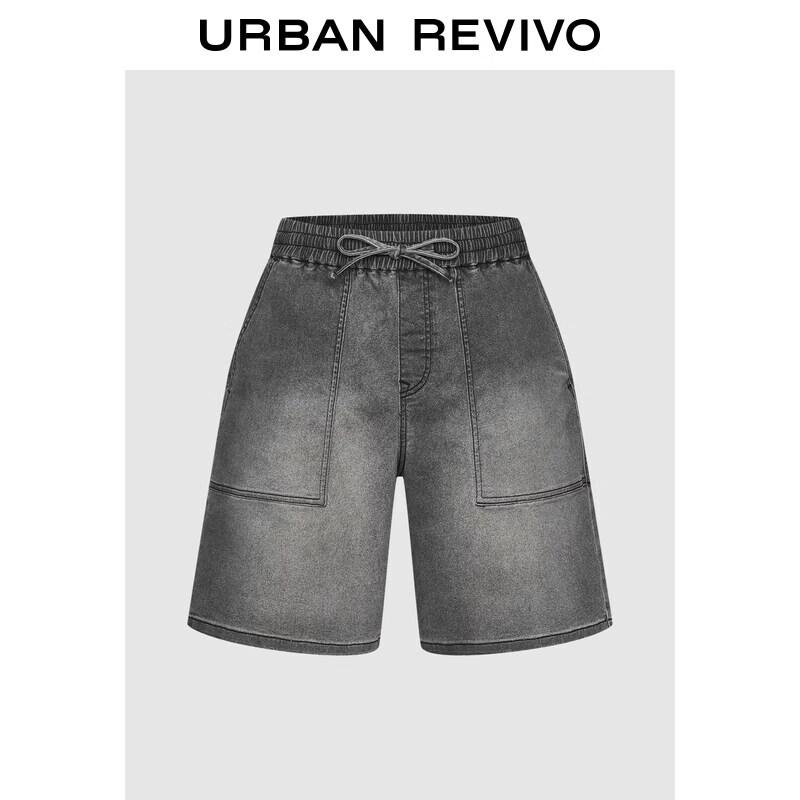 

Men s Retro Elastic Waist Drawstring Denim Shorts 30