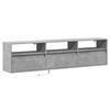 VidaXL Wall-mounted TV Cabinet with LED Concrete Grey 180x31x45 Cm, Floating TV Cabinet, Wall-mounted Multimedia Cabinet, Wall-mounted TV Unit, 3307943