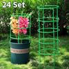3-24Sets Plant Support Stakes Plastic Plant Support Pile For Flowers Greenhouses Arrangement Fixing Rod Holder Garden Tools
