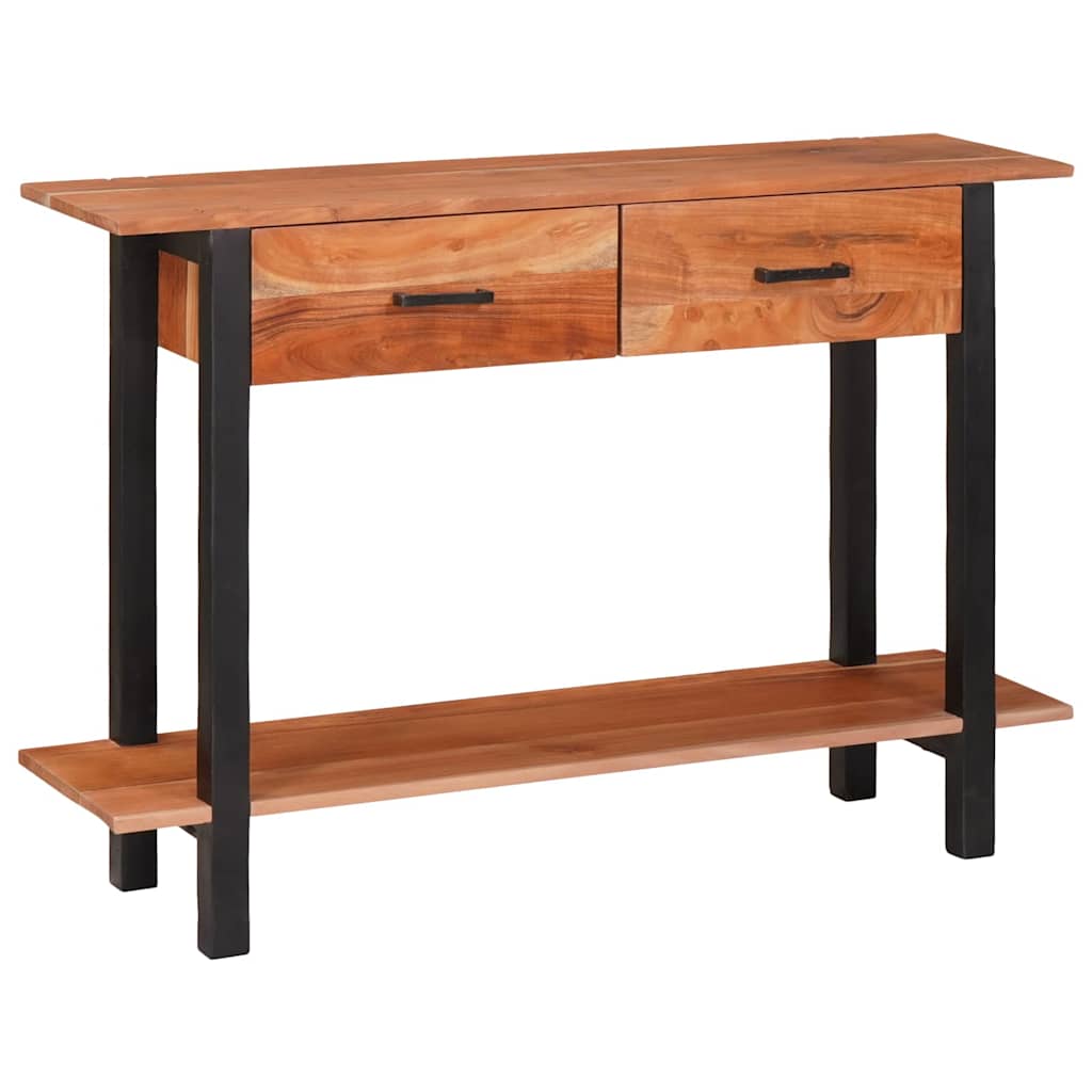 Console Table with Drawers Brown and Black 110 X 30 X 75 Cm
