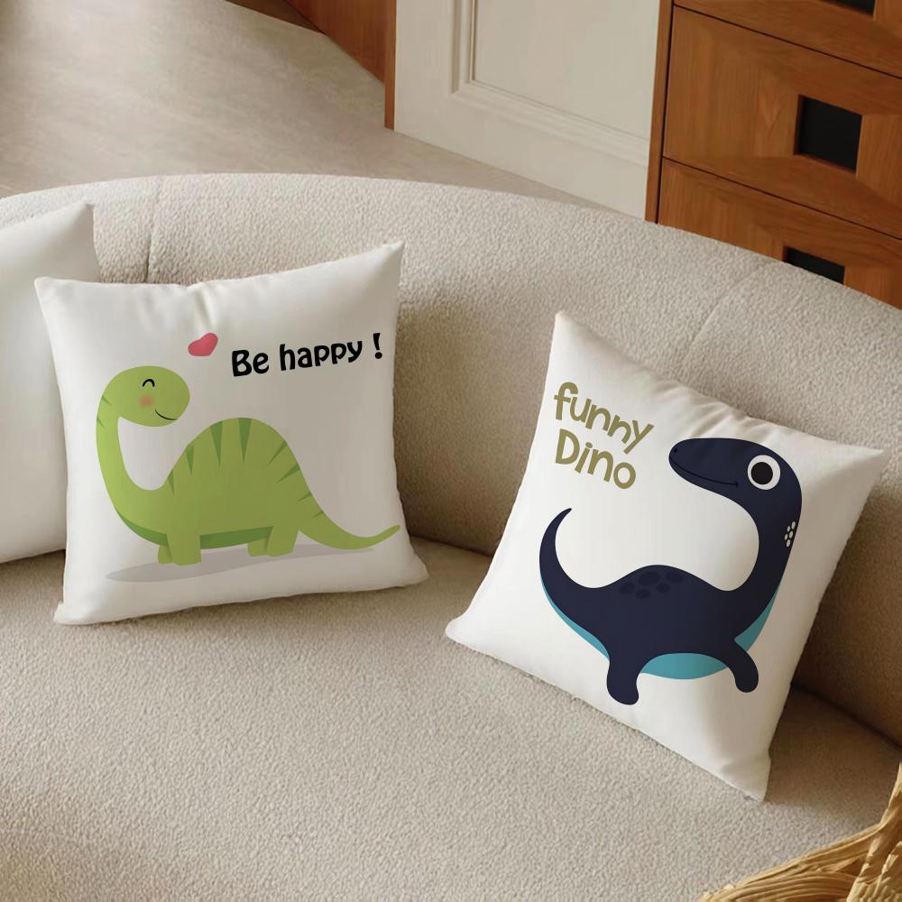 Cute Dinosaur Cushion Cover Pillowcase Anti-Dustmite Living Room Sofa Decor Cushion Room